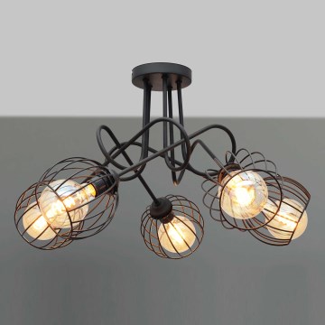 Lustră aplicată OXFORD 5xE27/15W/230V neagră