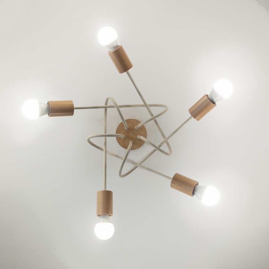 Lustră aplicată OXFORD 5xE27/15W/230V pin/crem