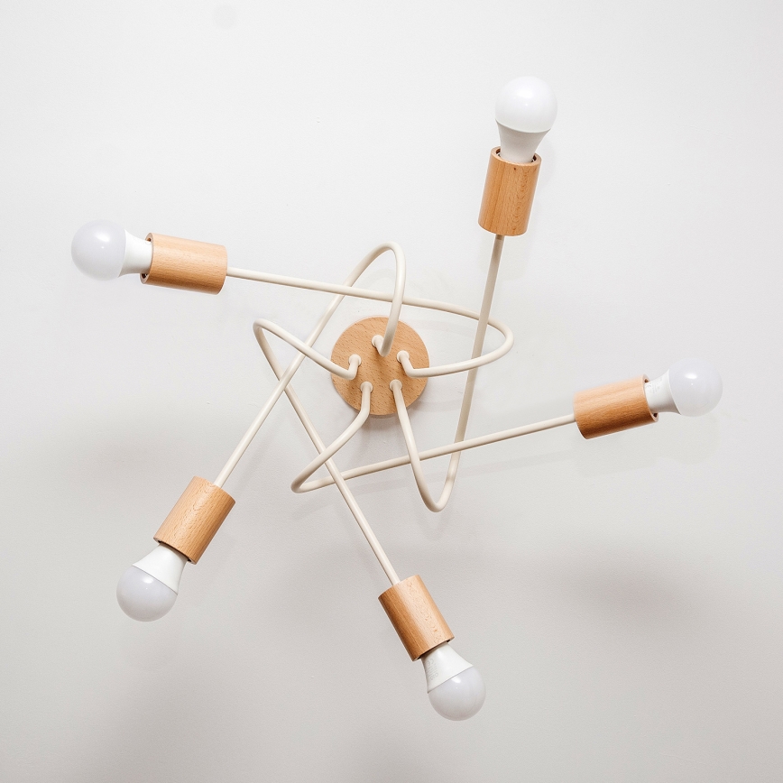 Lustră aplicată OXFORD 5xE27/15W/230V pin/crem