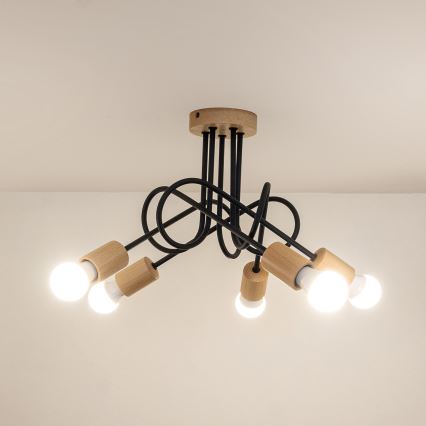 Lustră aplicată OXFORD 5xE27/15W/230V pin/negru