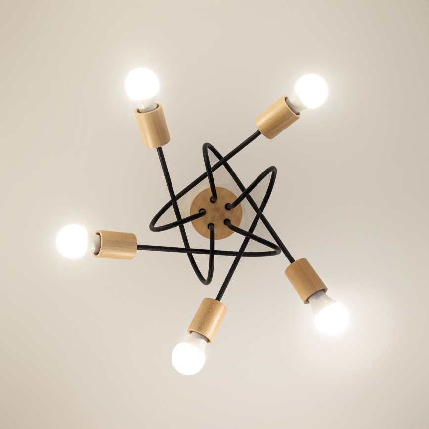 Lustră aplicată OXFORD 5xE27/15W/230V pin/negru