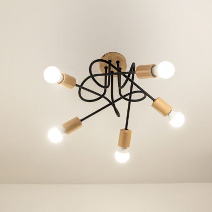 Lustră aplicată OXFORD 5xE27/15W/230V pin/negru