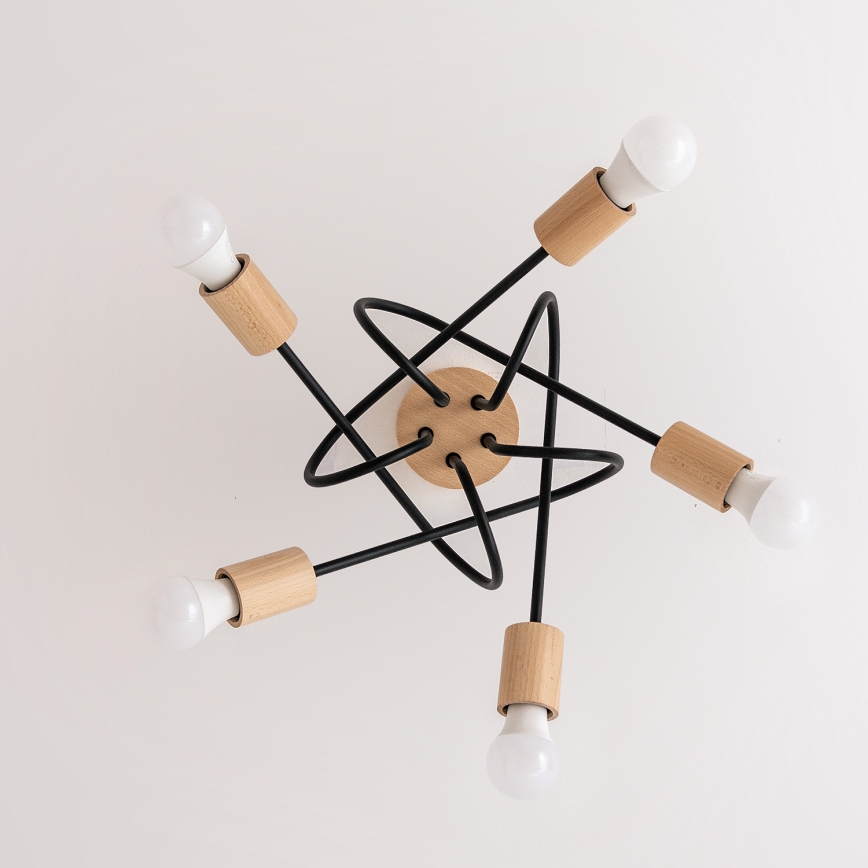 Lustră aplicată OXFORD 5xE27/15W/230V pin/negru