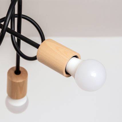 Lustră aplicată OXFORD 5xE27/15W/230V pin/negru