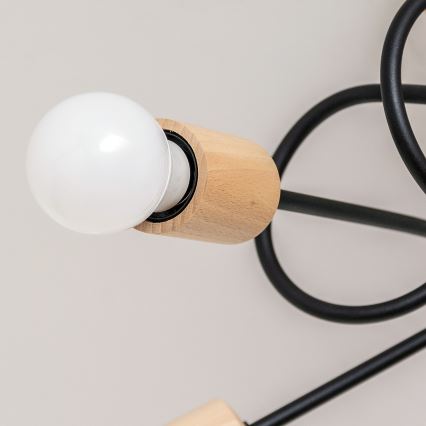 Lustră aplicată OXFORD 5xE27/15W/230V pin/negru