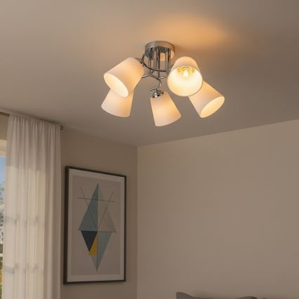 Lustră aplicată PAFOS 5xE27/15W/230V, crom lucios
