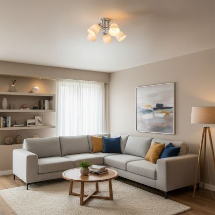 Lustră aplicată PAFOS 5xE27/15W/230V, crom lucios