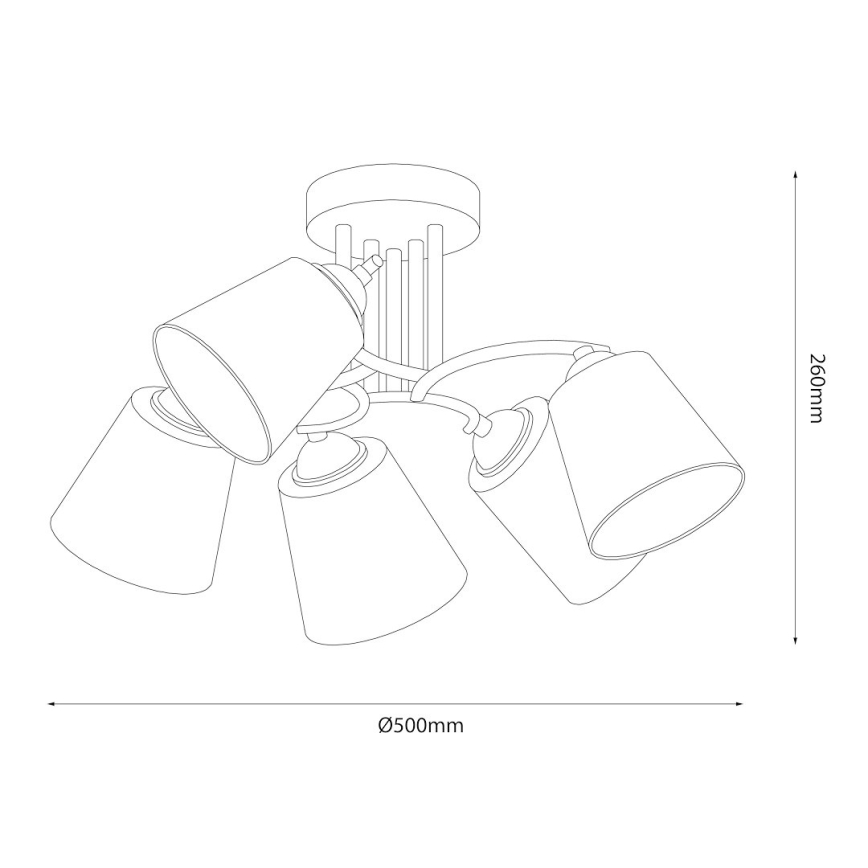 Lustră aplicată PAFOS 5xE27/15W/230V, crom lucios