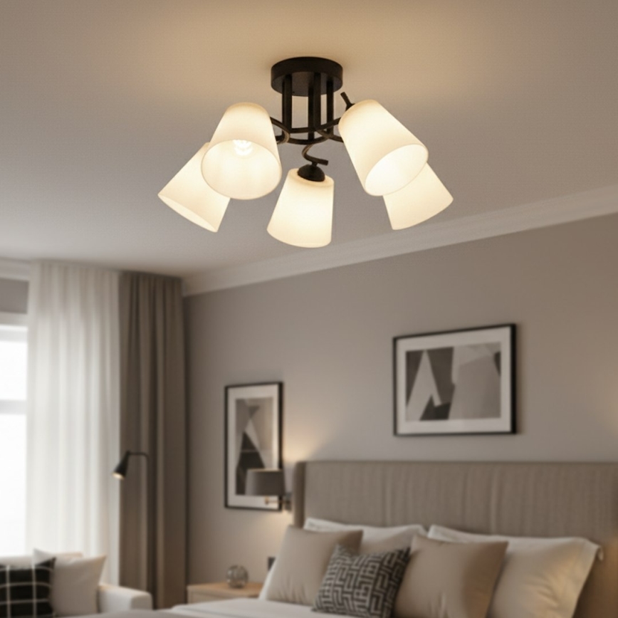 Lustră aplicată PAFOS 5xE27/15W/230V neagră