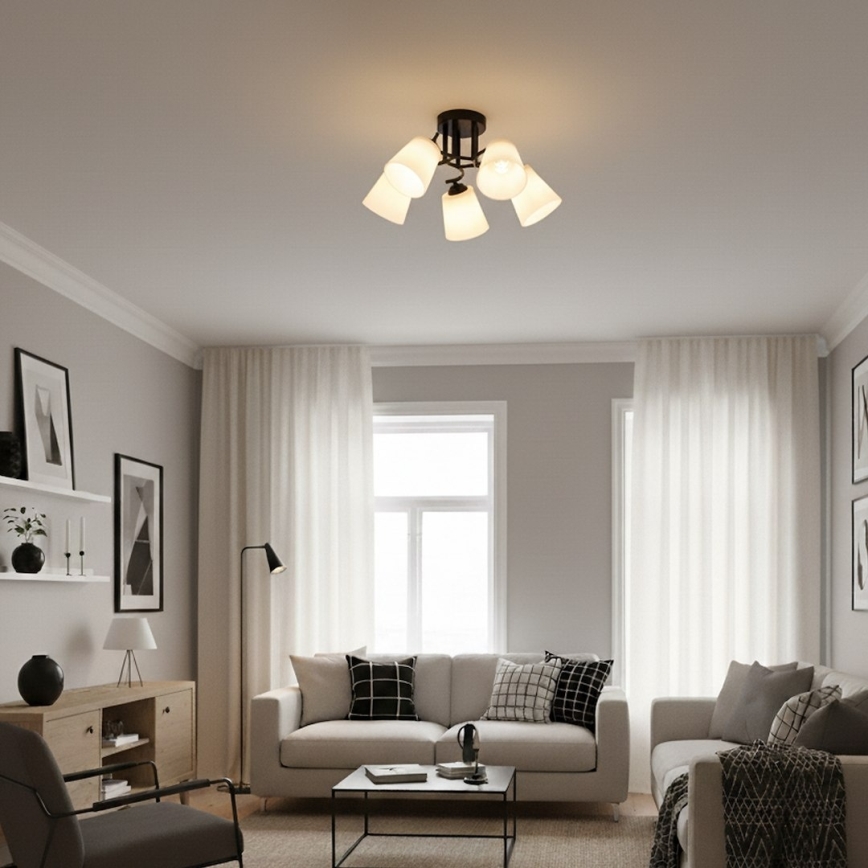 Lustră aplicată PAFOS 5xE27/15W/230V neagră