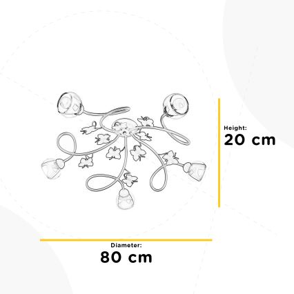 Lustră aplicată pentru copii BUTTERFLY 5xE14/6W/230V ONLI