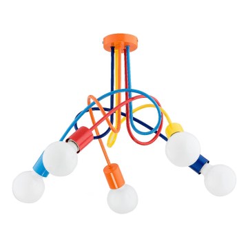Lustră aplicată pentru copii TANGO 5xE27/15W/230V colorat