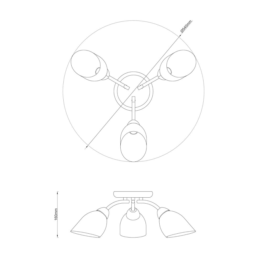 Lustră aplicată PORTOS 3xE14/10W/230V, crom lucios