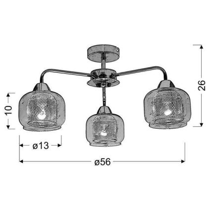 Lustră aplicată RAY 3xE14/40W/230V