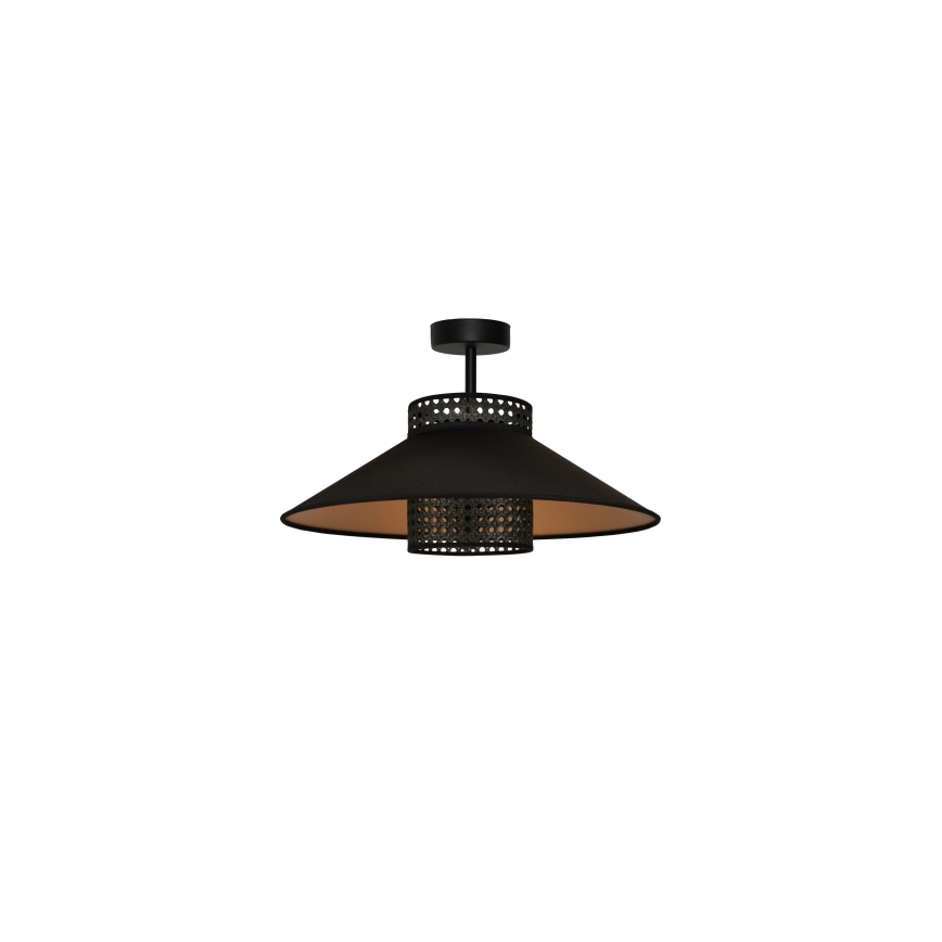 Lustră aplicată RIO Duolla RATTAN 1xE27/15W/230V d. 45 cm negru/auriu