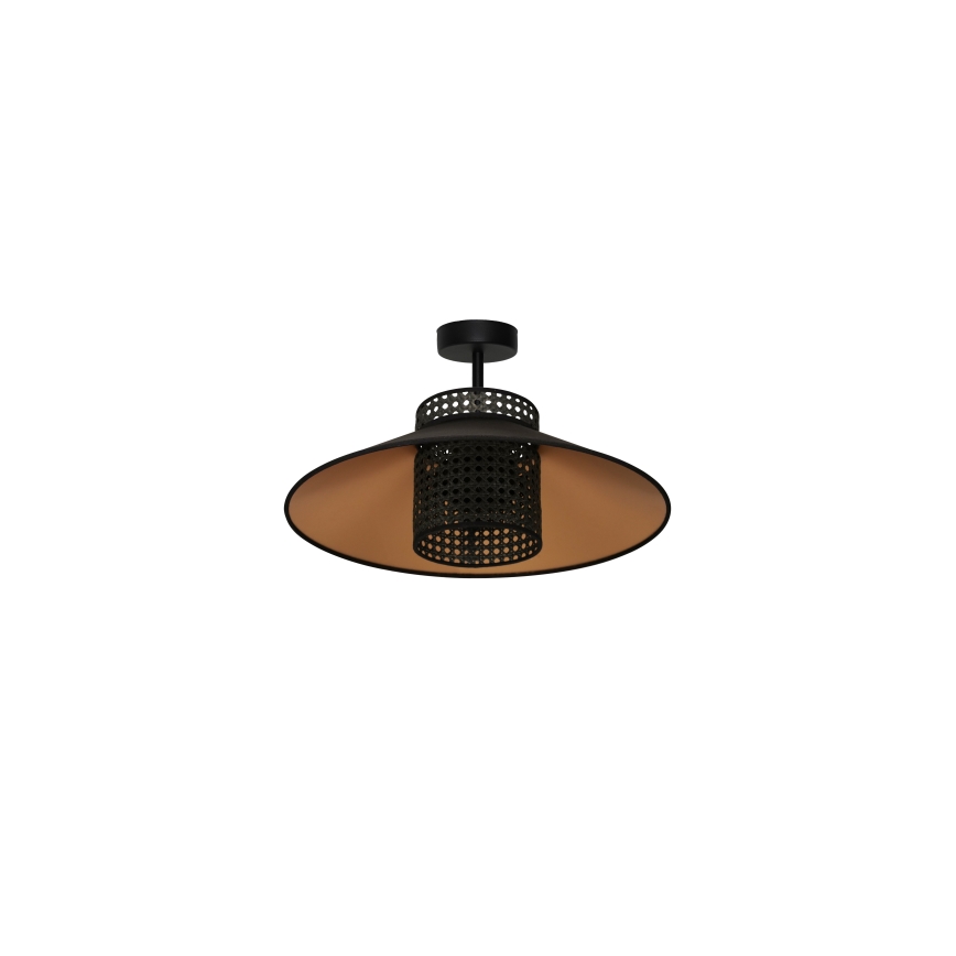 Lustră aplicată RIO Duolla RATTAN 1xE27/15W/230V d. 45 cm negru/auriu