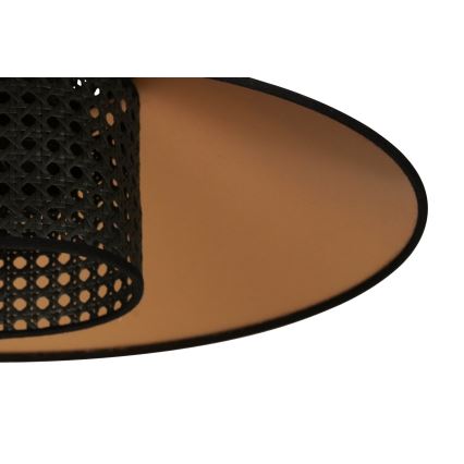 Lustră aplicată RIO Duolla RATTAN 1xE27/15W/230V d. 45 cm negru/auriu