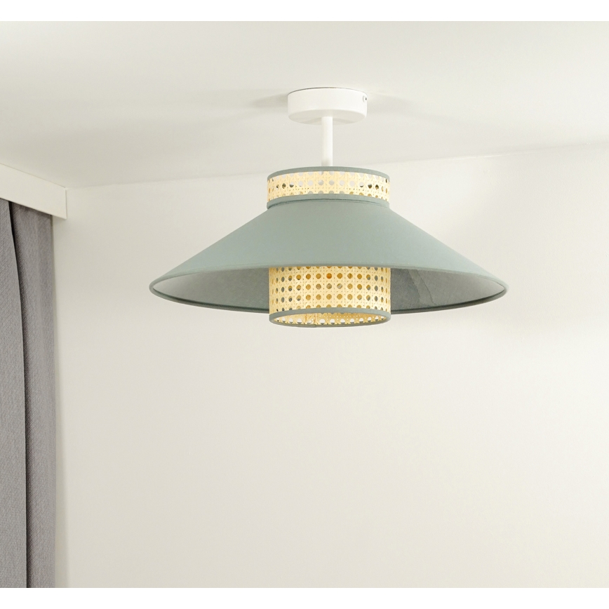 Lustră aplicată RIO Duolla RATTAN 1xE27/15W/230V d. 45 cm verde/ratan