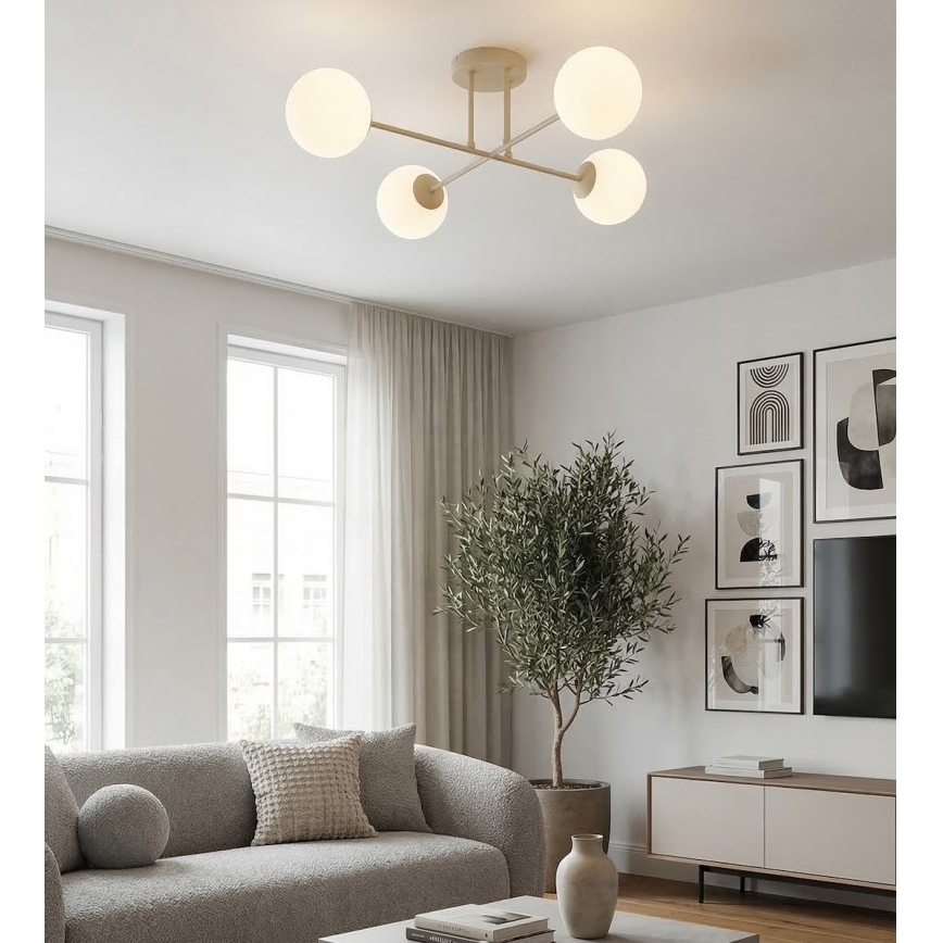 Lustră aplicată ROMA 4xE14/10W/230V bej