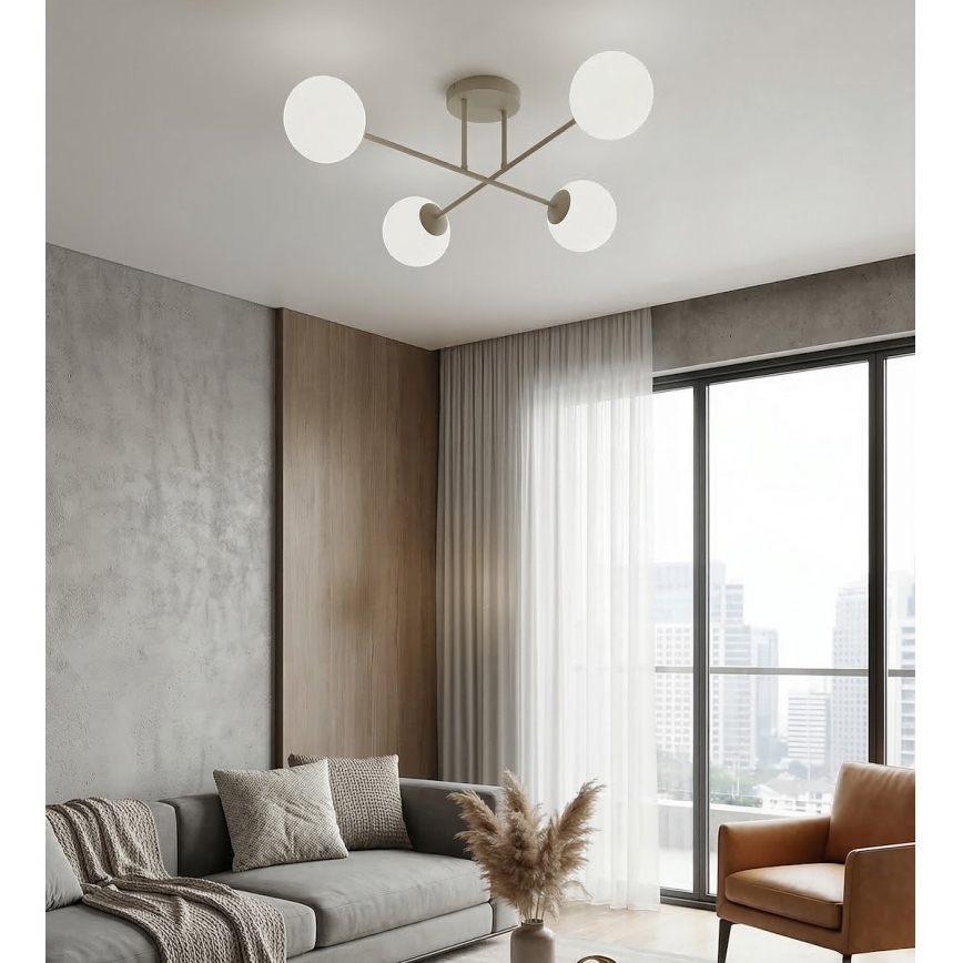 Lustră aplicată ROMA 4xE14/10W/230V bej