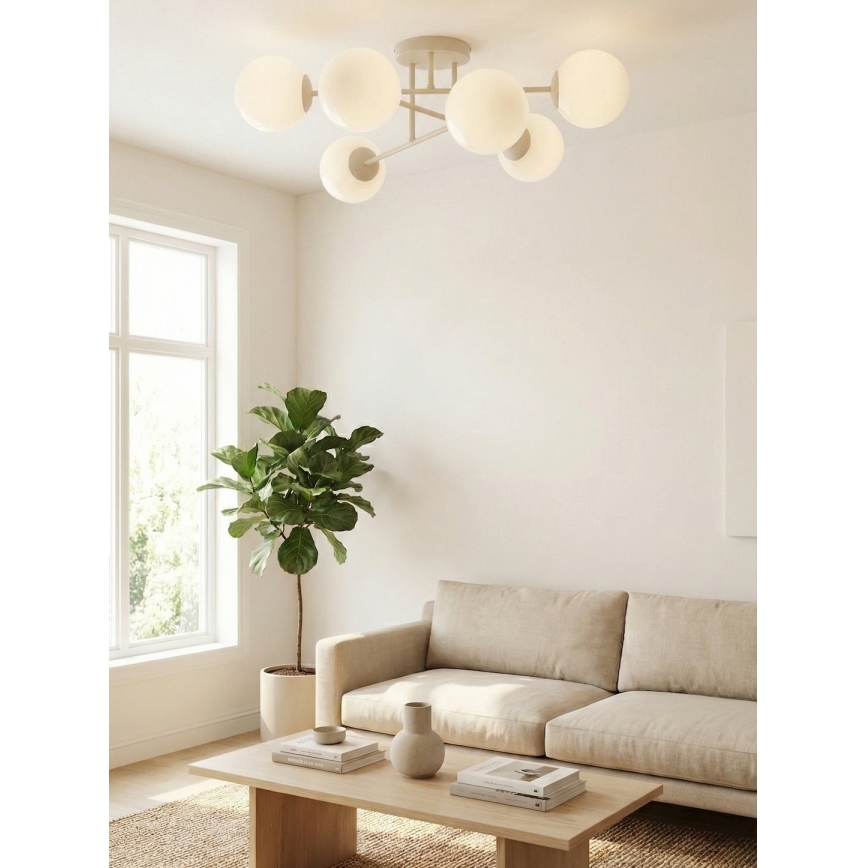 Lustră aplicată ROMA 6xE14/10W/230V bej