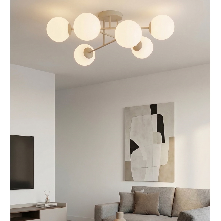Lustră aplicată ROMA 6xE14/10W/230V bej