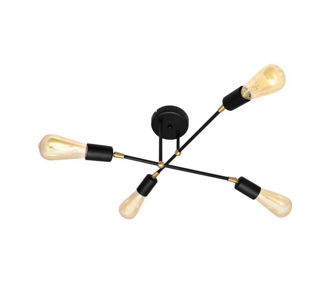 Lustră aplicată ROSETTE 4xE27/60W/230V neagră/aurie