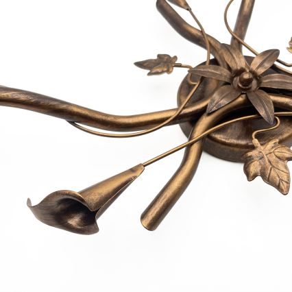 Lustră aplicată ROZETA 3xE14/40W/230V bronz