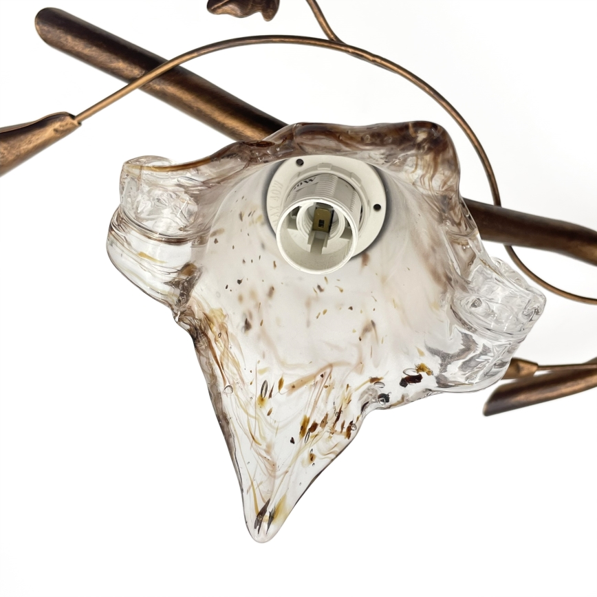 Lustră aplicată ROZETA 3xE14/40W/230V bronz