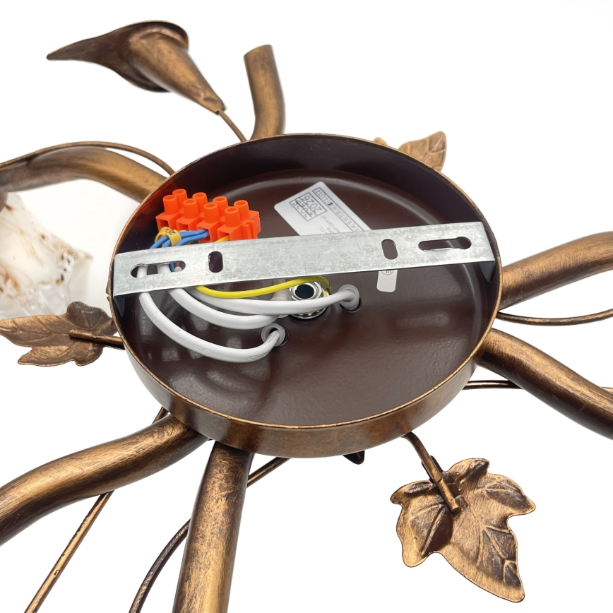 Lustră aplicată ROZETA 3xE14/40W/230V bronz