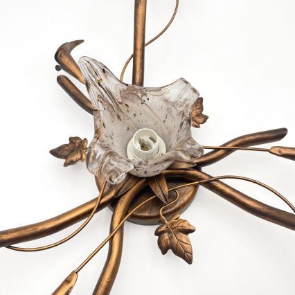 Lustră aplicată ROZETA 4xE14/40W/230V bronz