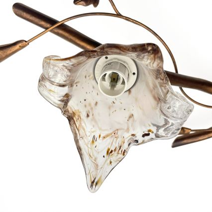 Lustră aplicată ROZETA 4xE14/40W/230V bronz