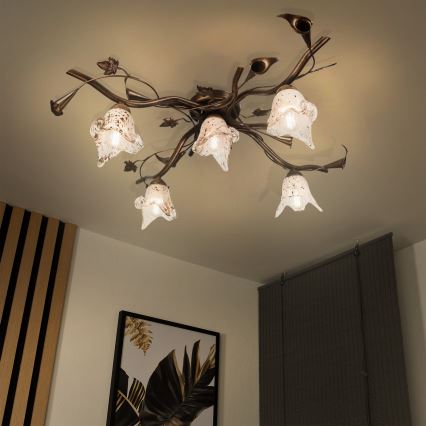 Lustră aplicată ROZETA, 5xE14/40W/230V, bronz