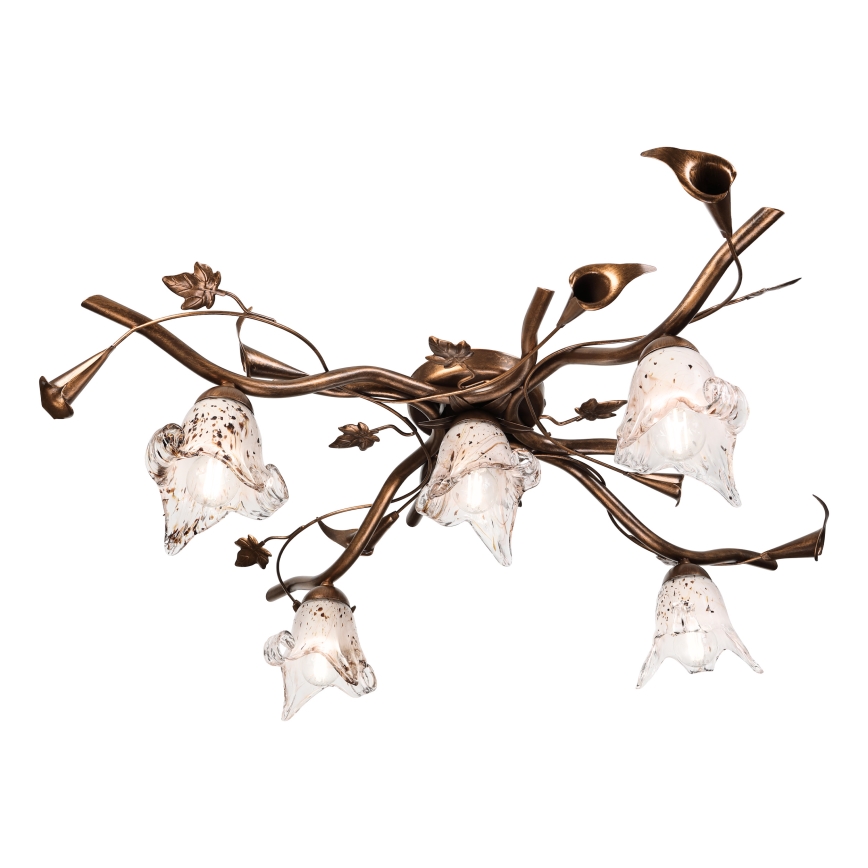 Lustră aplicată ROZETA, 5xE14/40W/230V, bronz