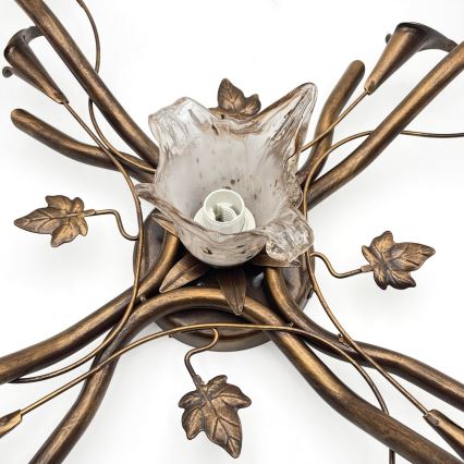 Lustră aplicată ROZETA, 5xE14/40W/230V, bronz