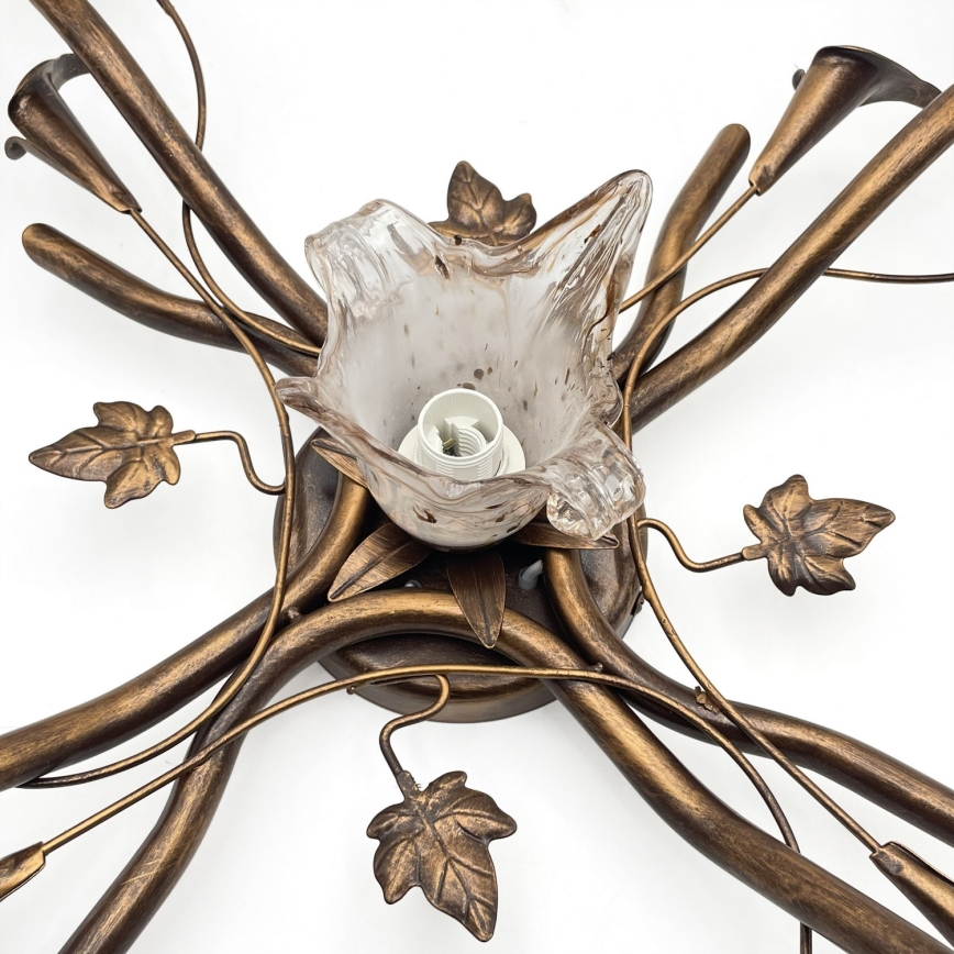 Lustră aplicată ROZETA, 5xE14/40W/230V, bronz