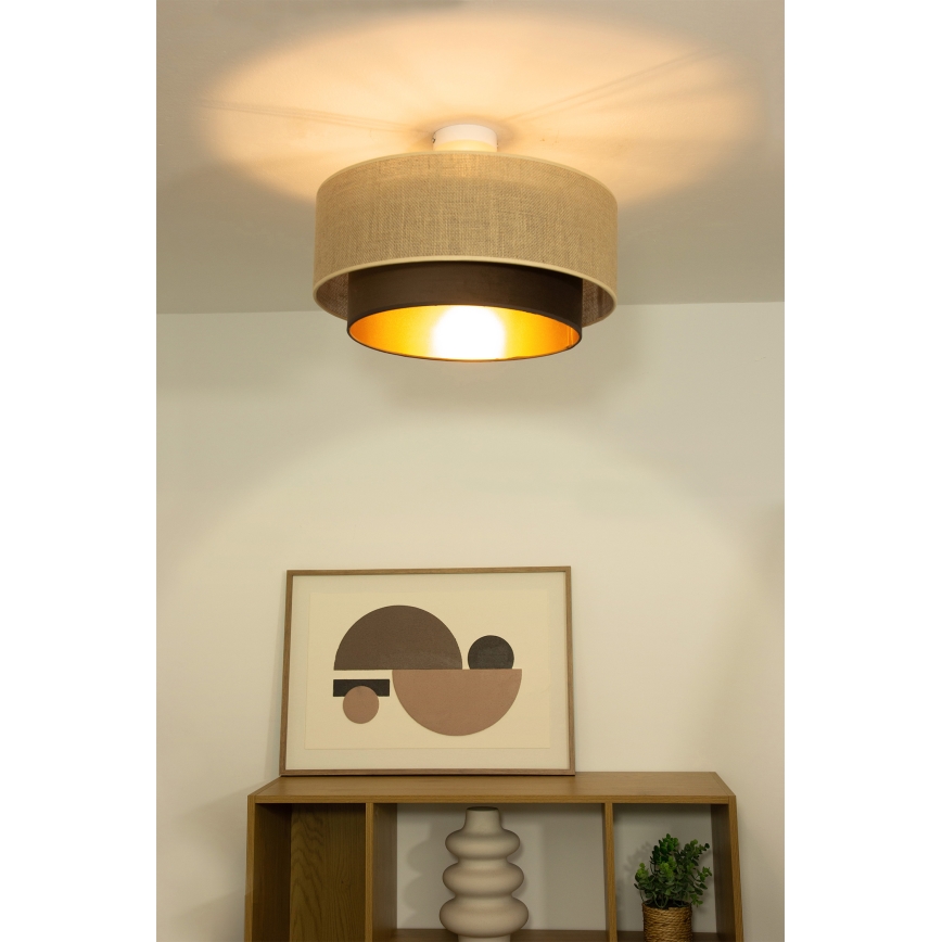 Lustră aplicată SARTA 1x E27/60W/230V Ø 45 cm maro/iută