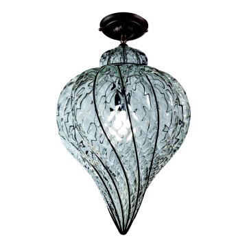 Lustră aplicată SIRU GOCCIA 1xE27/60W/230V d. 25 cm transparent/maro sticlă venețiană