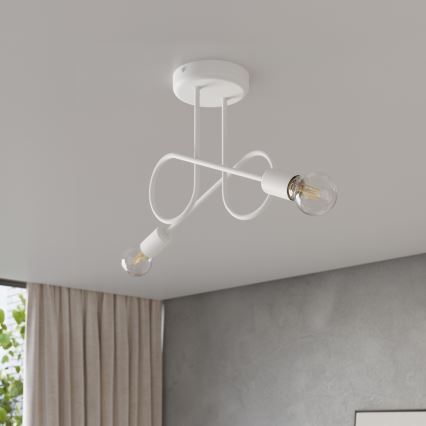 Lustră aplicată LOOP 2xE27/15W/230V alb
