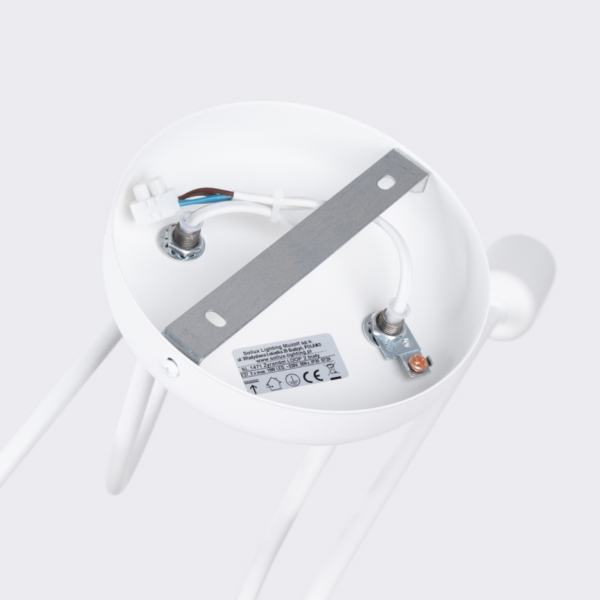 Lustră aplicată LOOP 2xE27/15W/230V alb