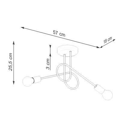 Lustră aplicată LOOP 2xE27/15W/230V alb