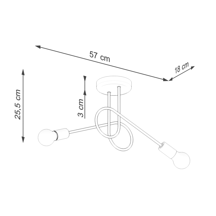 Lustră aplicată LOOP 2xE27/15W/230V alb