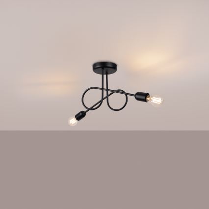 Lustră aplicată LOOP 2xE27/15W/230V negru