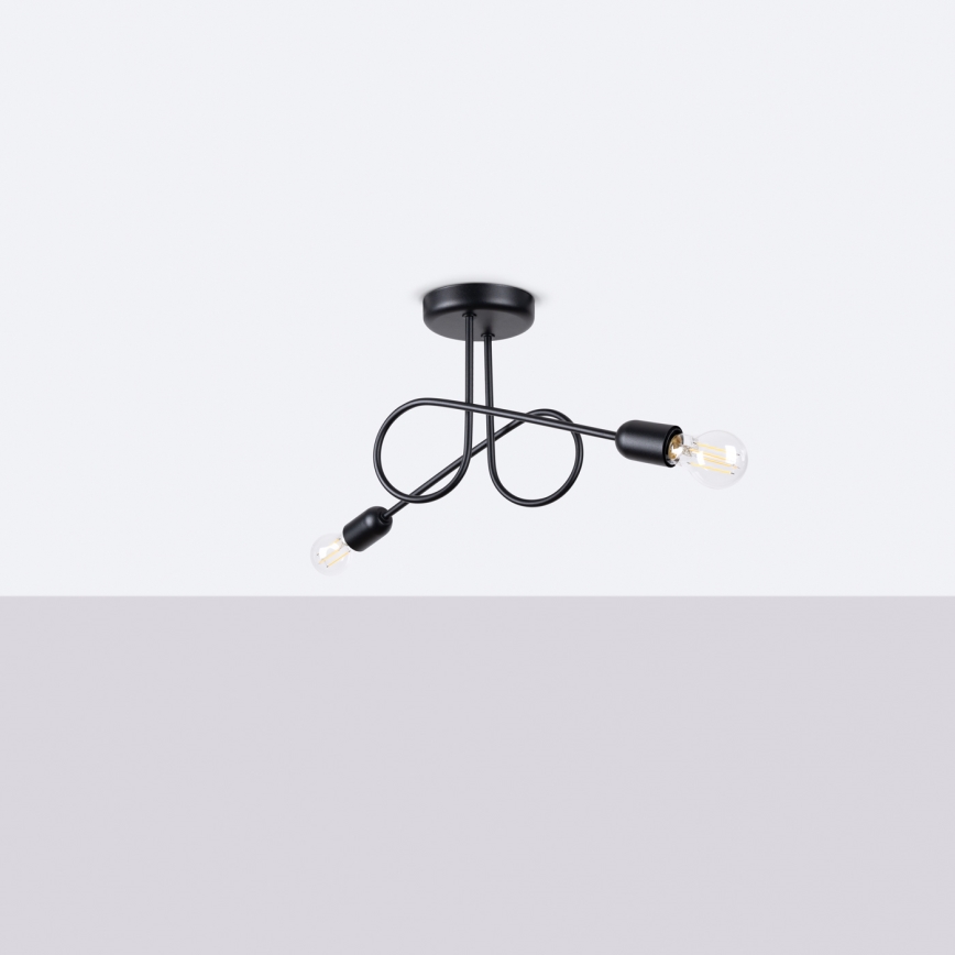 Lustră aplicată LOOP 2xE27/15W/230V negru