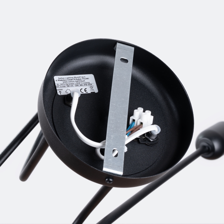 Lustră aplicată LOOP 2xE27/15W/230V negru
