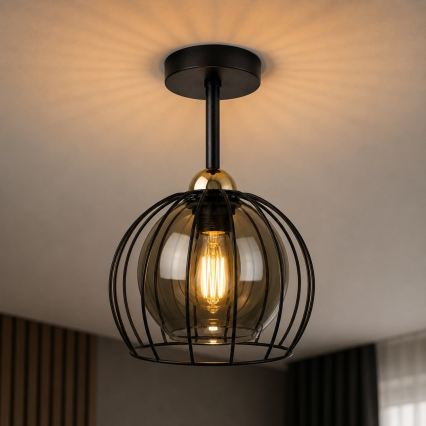 Lustră aplicată SOLO BLACK 1xE27/60W/230V neagră/aurie
