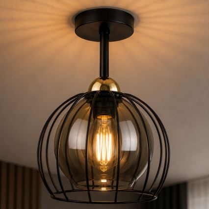 Lustră aplicată SOLO BLACK 1xE27/60W/230V neagră/aurie