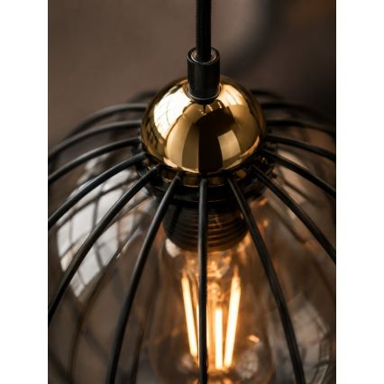 Lustră aplicată SOLO BLACK 3xE27/60W/230V d. 30 cm neagră/aurie