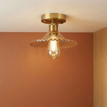 Lustră aplicată TRISH 1xE27/15W/230V auriu/bej fumuriu