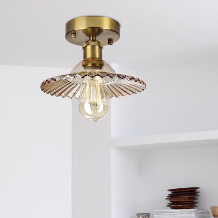 Lustră aplicată TRISH 1xE27/15W/230V auriu/bej fumuriu